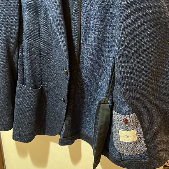 Italian High Quality Fine Blue Blazer for Men - Sartoria Latorre - Picture 6 of 14